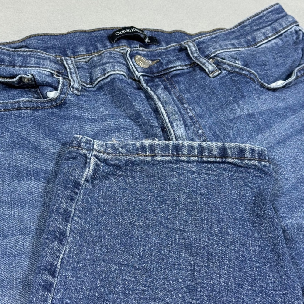 Calvin Klein Jeans Womens High Rise Straight Leg Medium Wash Blue Denim 10/30